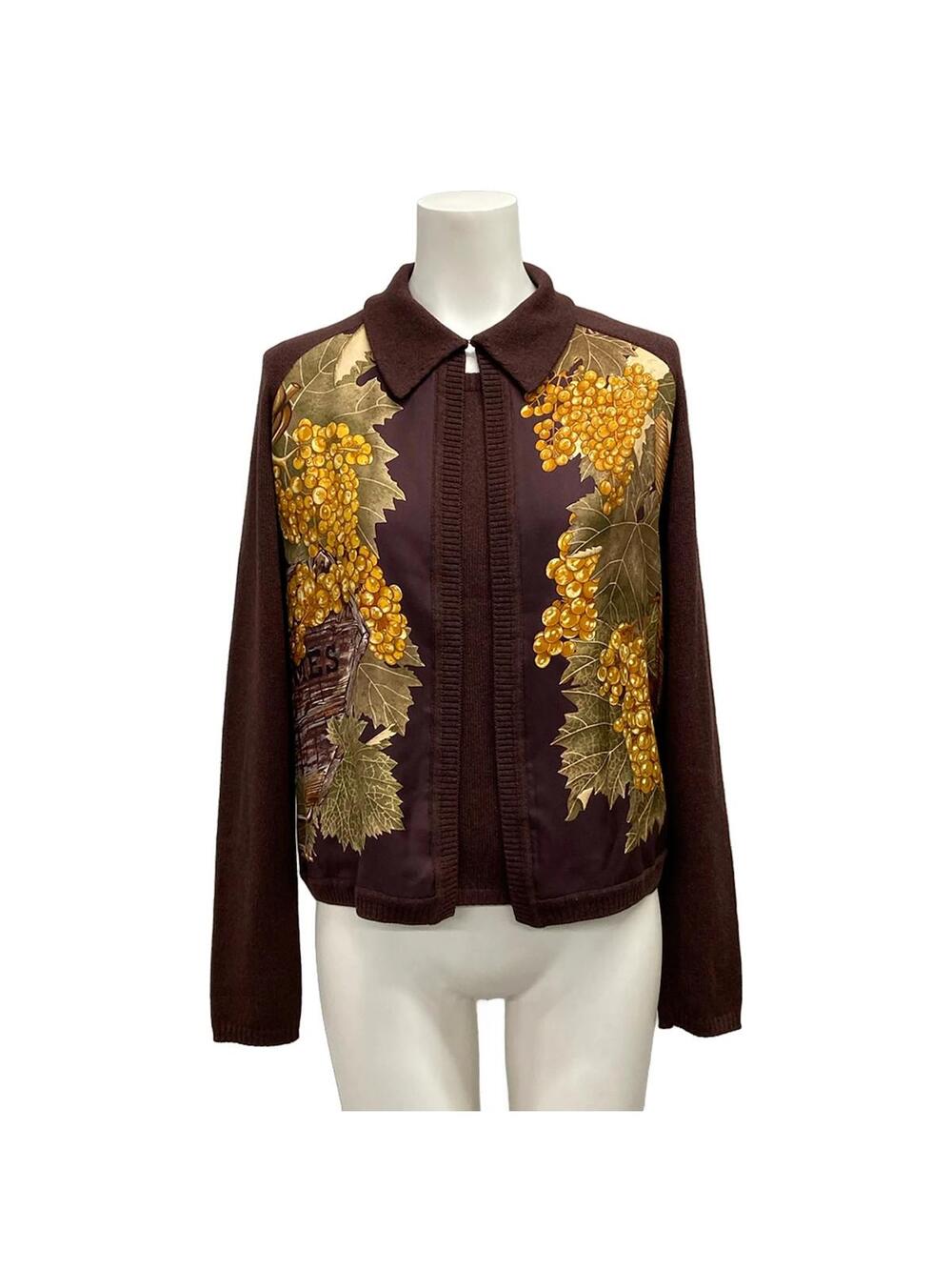 Hermes Dark Brown Yellow Multi Silk #342393H11B